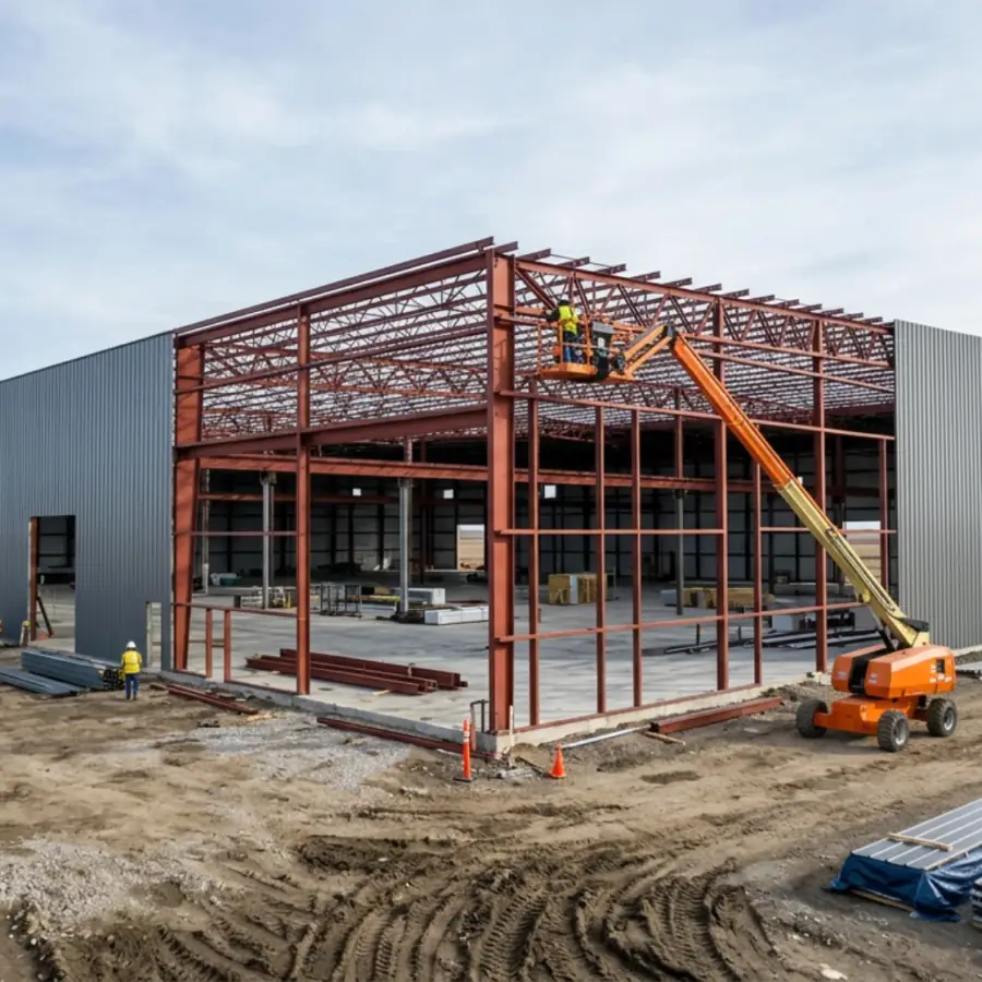 A new steel warehouse going up